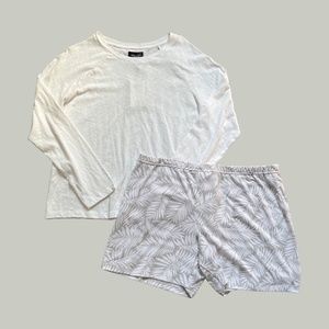 Elysian White and Grey Short PJ Set